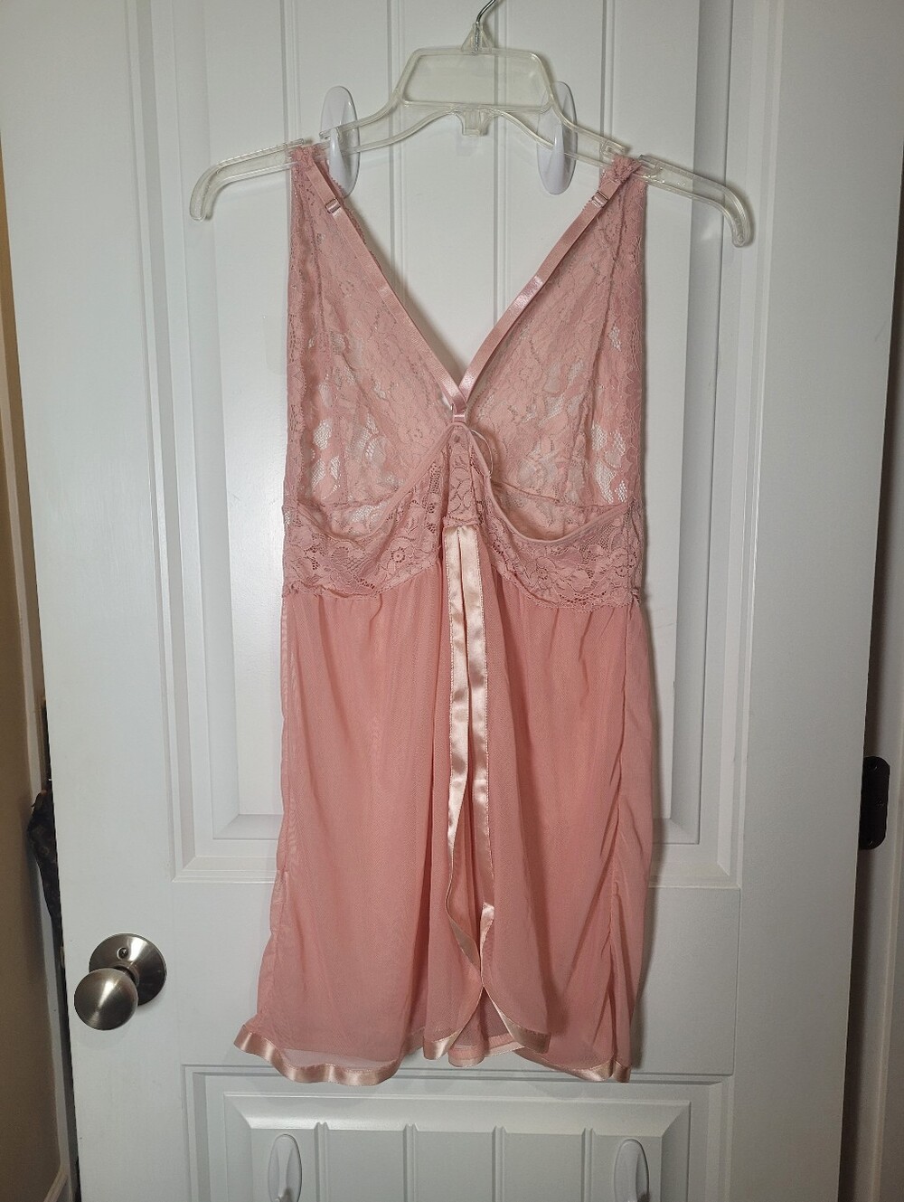 Avidlove pink sheer lace babydoll chemise nightgown. Size XL - Picture 5 of 6
